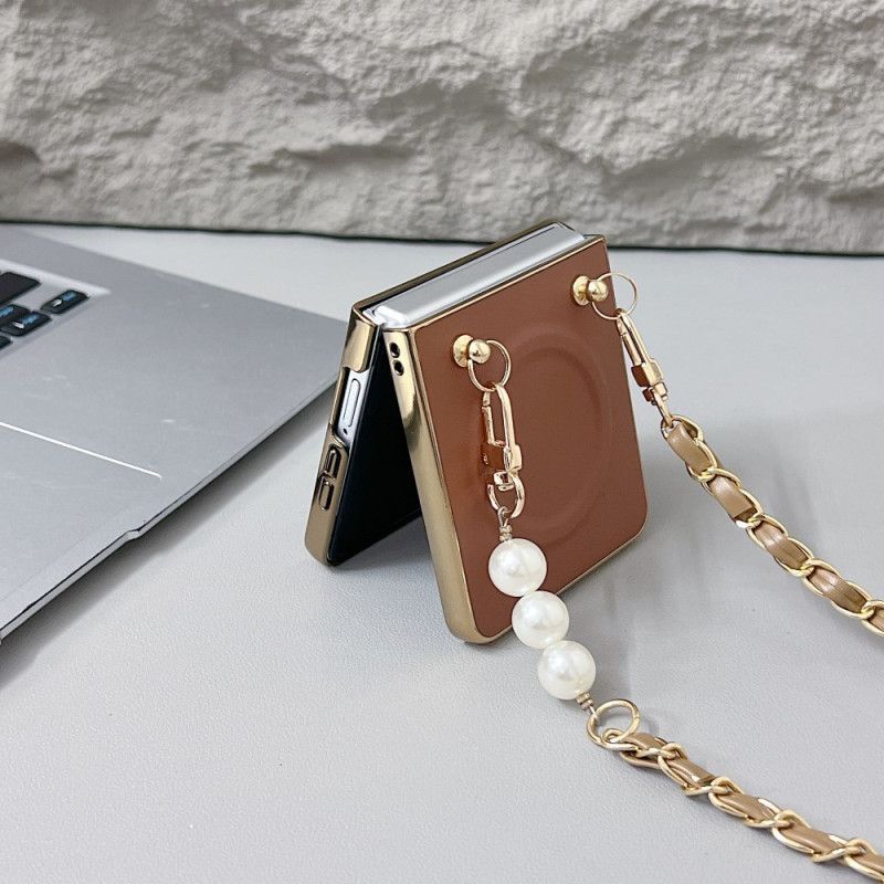 Coque Samsung Galaxy Z Flip 7 Magnétique Bandoulière Breloque