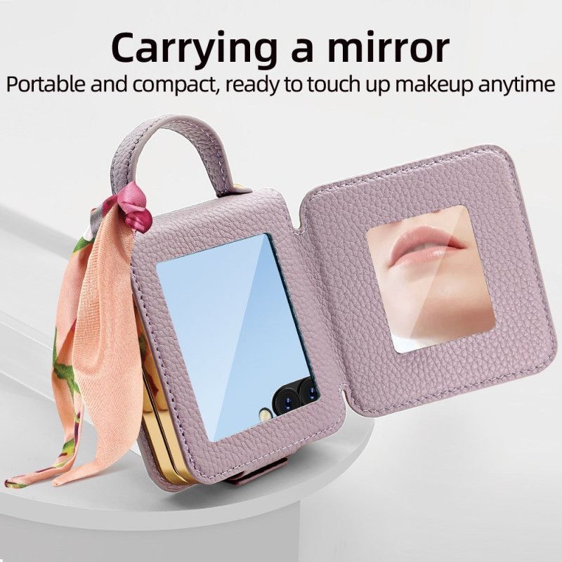 Coque Samsung Galaxy Z Flip 7 Miroir et Porte-cartes