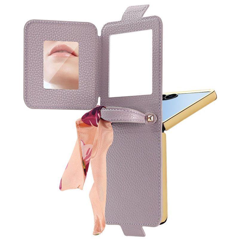 Coque Samsung Galaxy Z Flip 7 Miroir et Porte-cartes