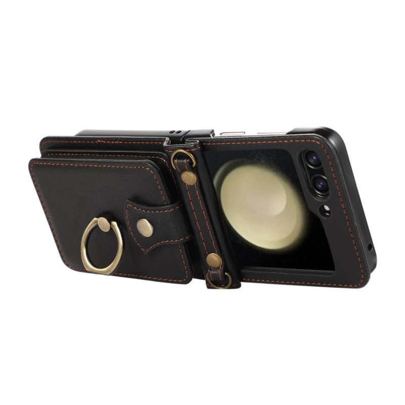 Coque Samsung Galaxy Z Flip 7 Porte-Cartes et Bandoulière