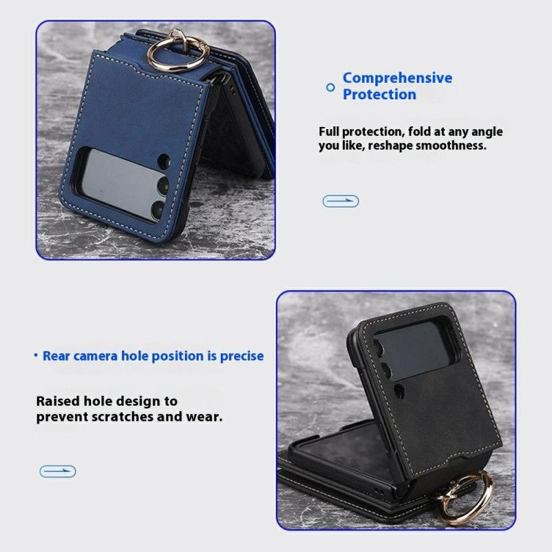 Coque Samsung Galaxy Z Flip 7 Porte-Cartes et Chaîne Détachable