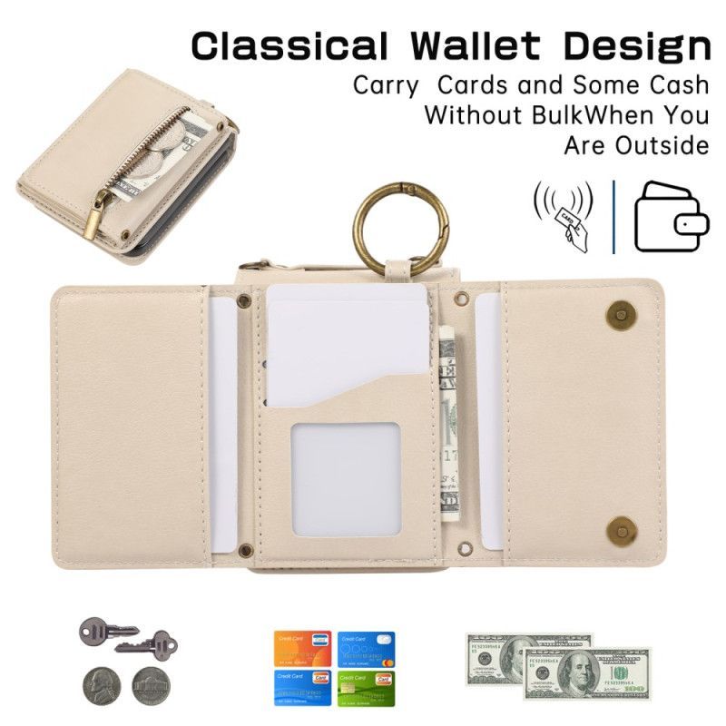 Coque Samsung Galaxy Z Flip 7 Portefeuille et Bandoulière