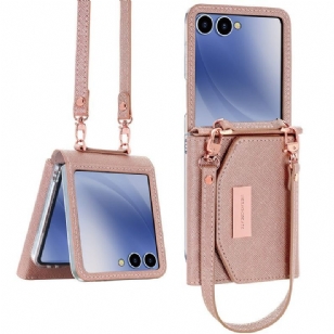 Coque Samsung Galaxy Z Flip 7 Portefeuille et Sangle