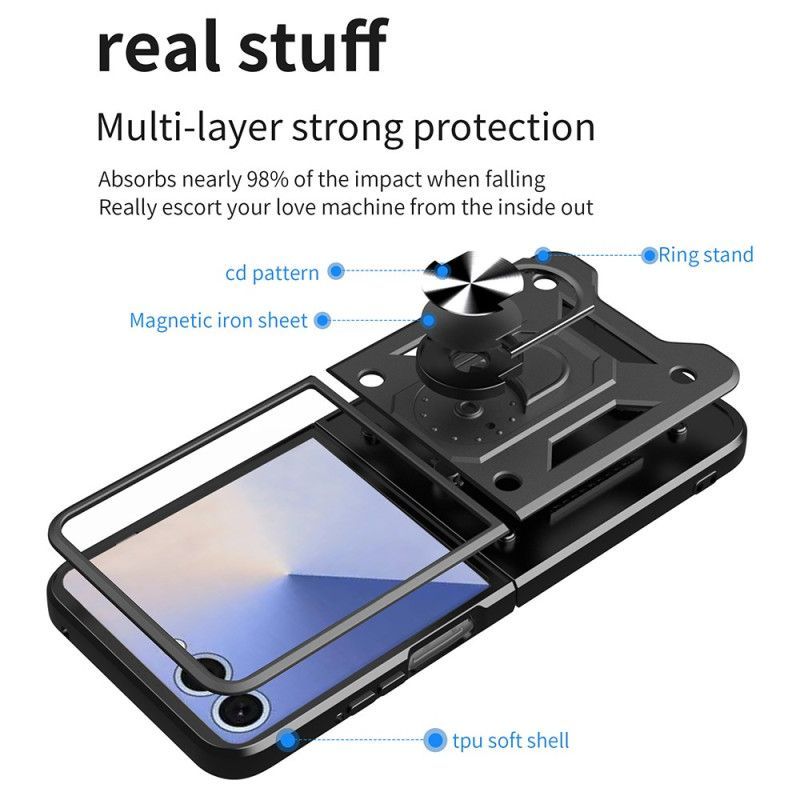 Coque Samsung Galaxy Z Flip 7 Robuste avec Anneau-Support