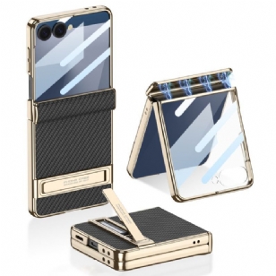 Coque Samsung Galaxy Z Flip 7 Simili Cuir et Support GKK