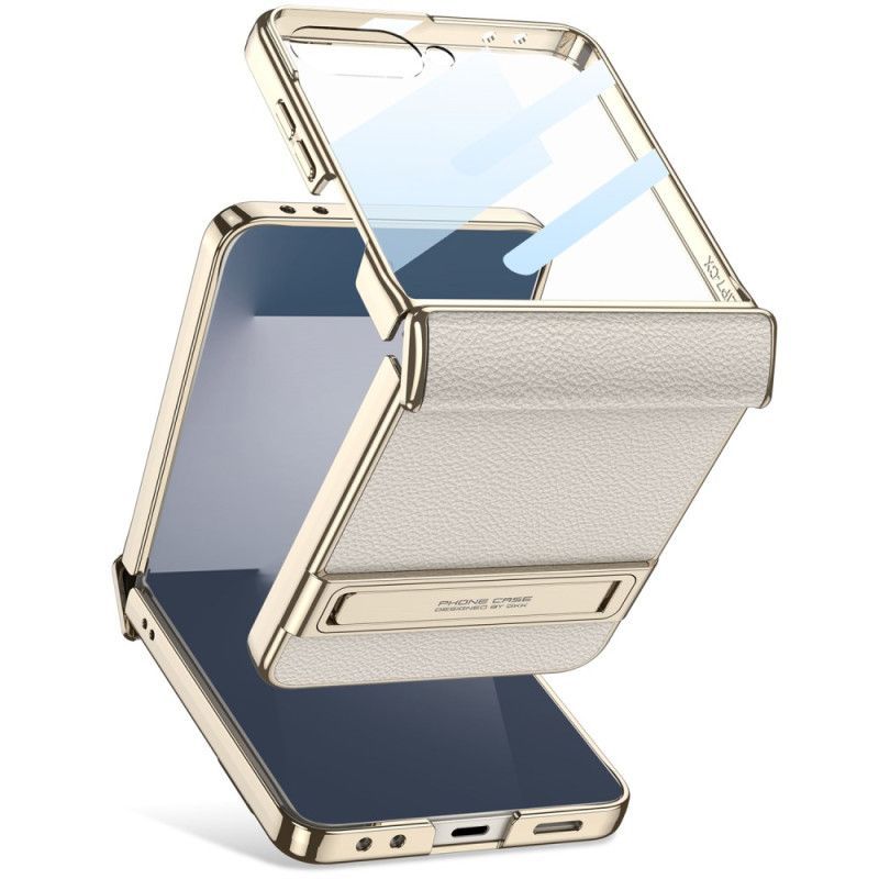 Coque Samsung Galaxy Z Flip 7 Simili Cuir et Support GKK