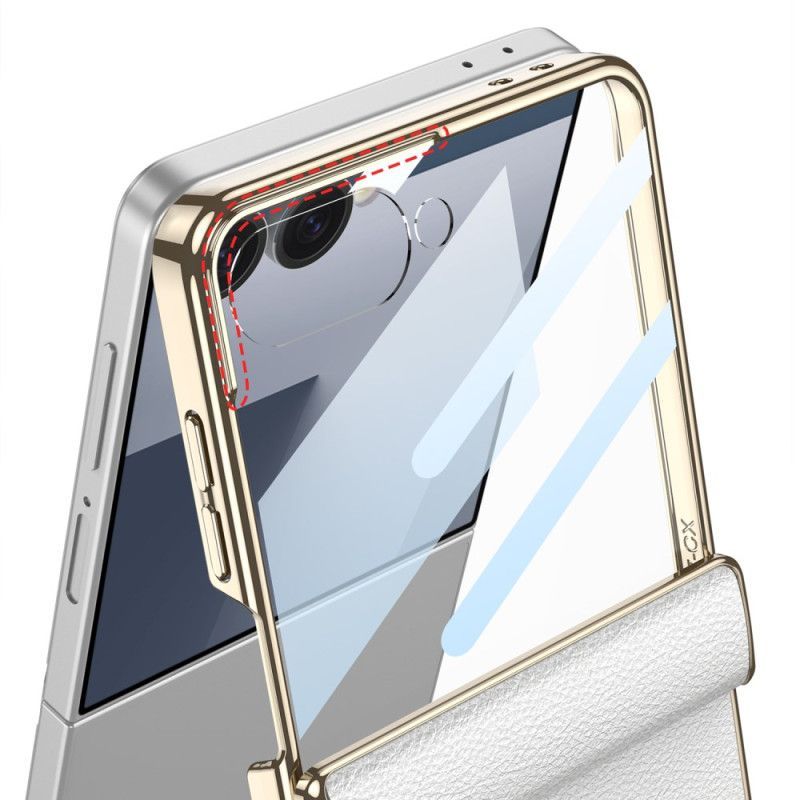 Coque Samsung Galaxy Z Flip 7 Simili Cuir et Support GKK