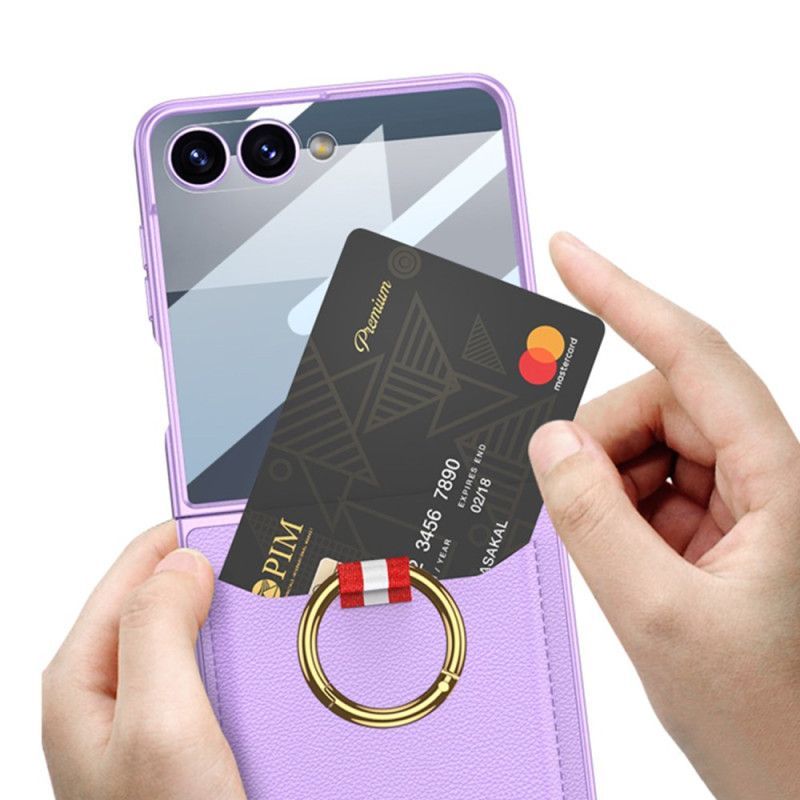 Coque Samsung Galaxy Z Flip 7 Support-Anneau et Porte-Cartes