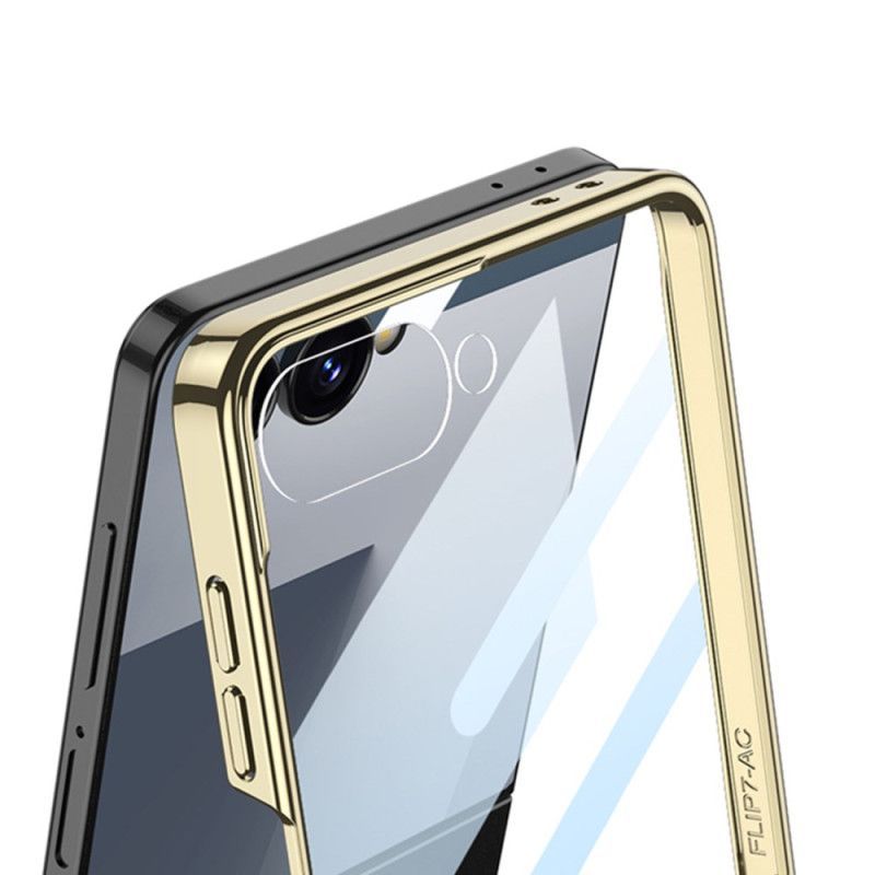 Coque Samsung Galaxy Z Flip 7 Texture Tissée avec Anneau-Support