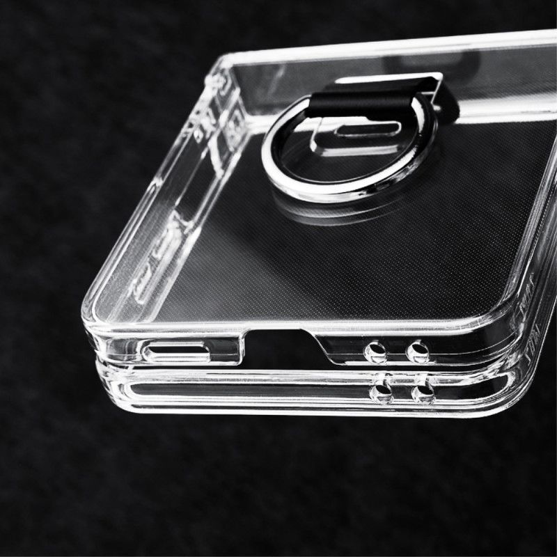 Coque Samsung Galaxy Z Flip 7 Transparente avec Anneau-Support