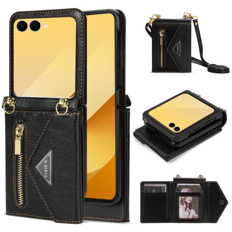 Étui Samsung Galaxy Z Flip 7 Portefeuille à Bandoulière N.BEKUS