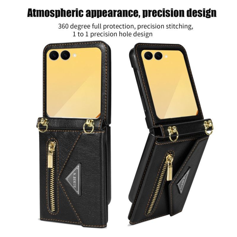 Étui Samsung Galaxy Z Flip 7 Portefeuille à Bandoulière N.BEKUS