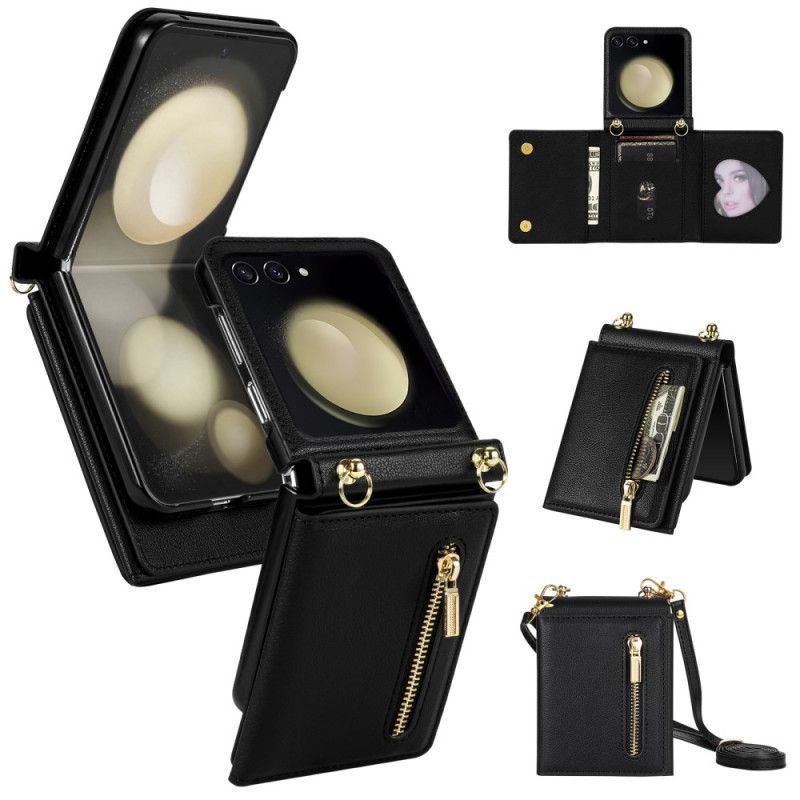 Étui Samsung Galaxy Z Flip 7 Portefeuille RFID et Bandoulière