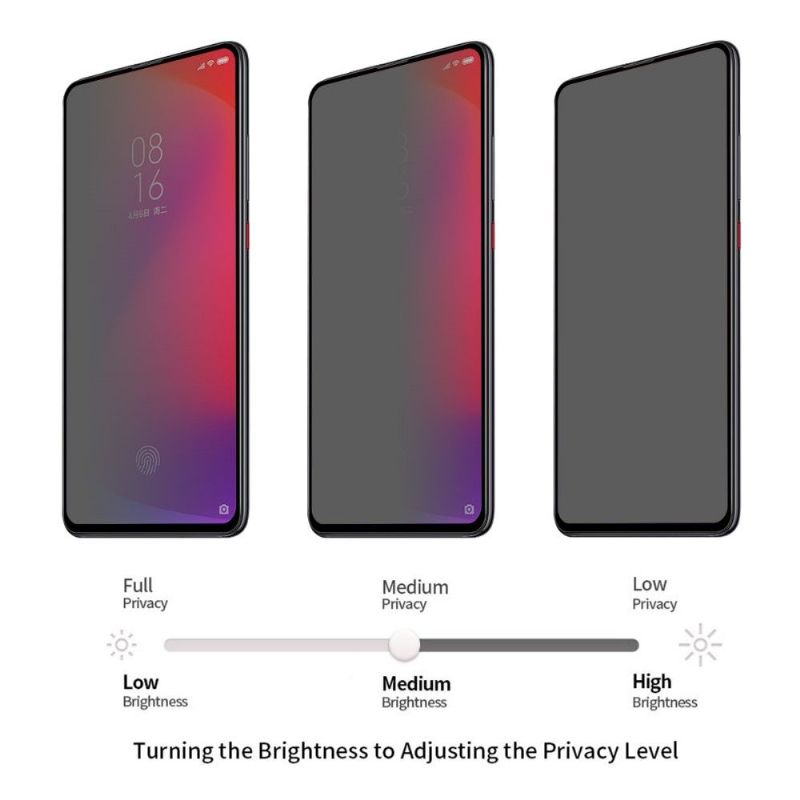 Xiaomi Mi 9T / Mi 9T Pro - Protection d'écran verre trempé et filtre de confidentialité