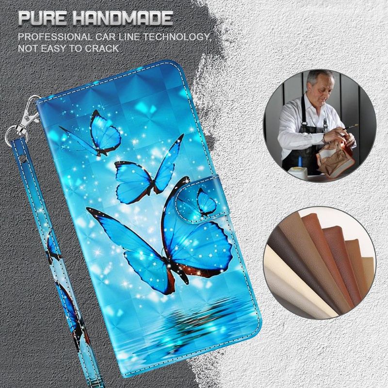 Housse Motorola Moto E20 / E30 / E40 papillons bleus scintillants