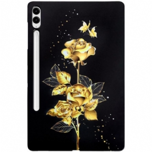 Coque Samsung Galaxy Tab S10 Plus / S9 FE Plus / S9 Plus Roses Doirées