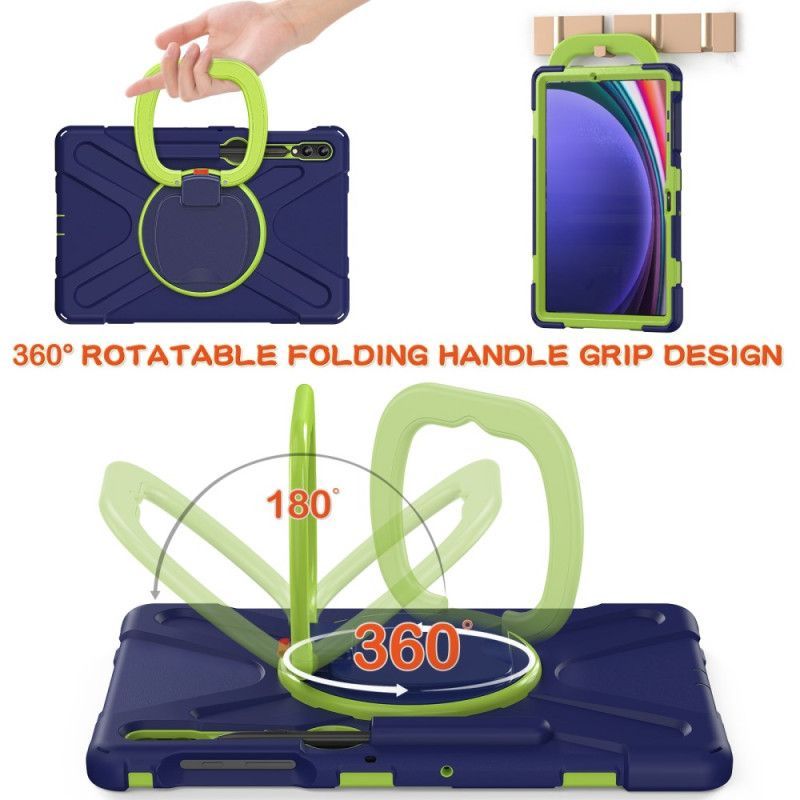 Coque Samsung Galaxy Tab S10 Plus / S9 FE Plus /S9 Plus/S8 Plus/S7 Plus/S7 FE Multifonctions Support Rotatif et Poignée