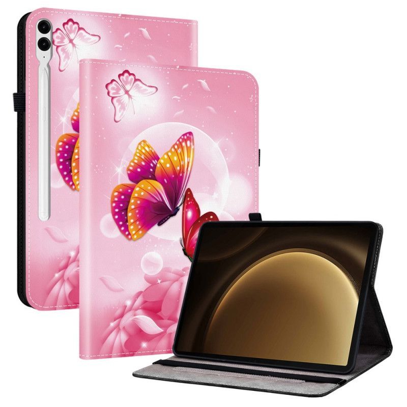 Étui Samsung Galaxy Tab S10 Plus / S9 FE Plus / S9 Plus Motif Papillon Rose