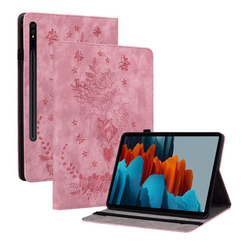 Étui Samsung Galaxy Tab S10 Plus / S9 Plus Papillons et Roses