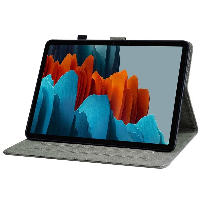 Housse Samsung Galaxy Tab S10 Plus / S9 Plus Effet Daim Petit Tigre