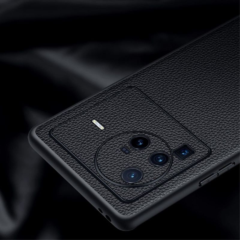 Coque Vivo X80 Pro cuir véritable grainé