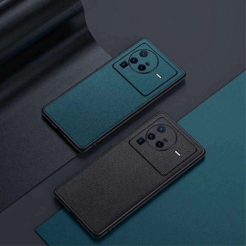 Coque Vivo X80 Pro cuir véritable grainé