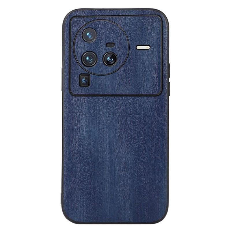 Coque Vivo X80 Pro effet cuir style bois