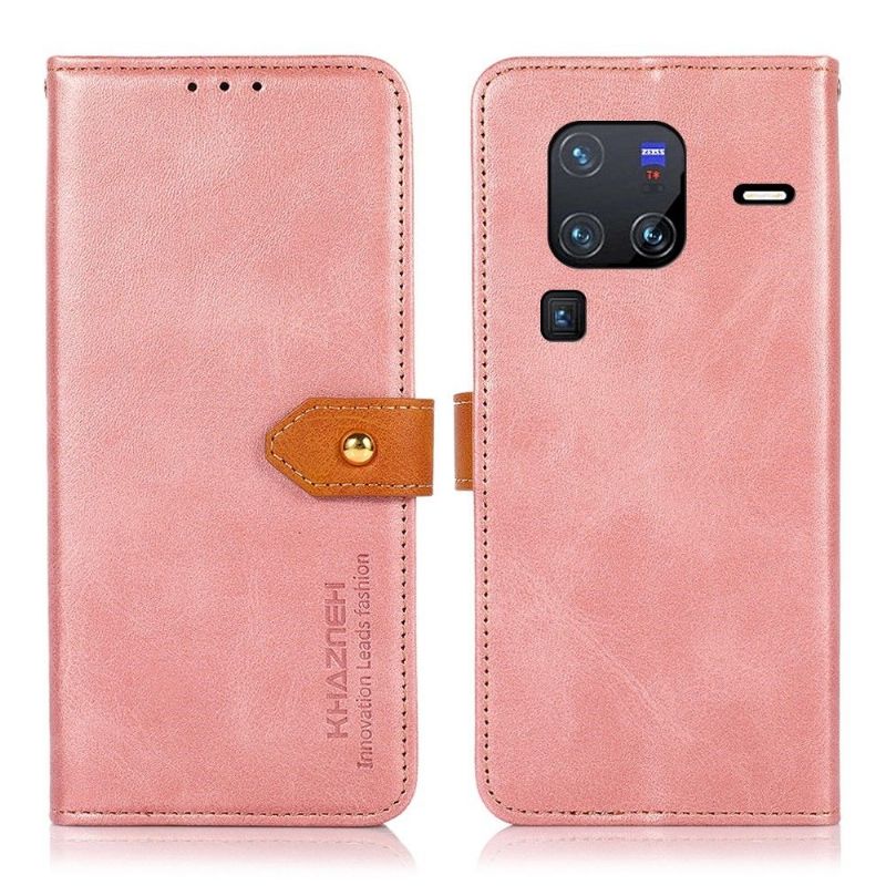 Housse Vivo X80 Pro KHAZNEH Bicolore simili cuir