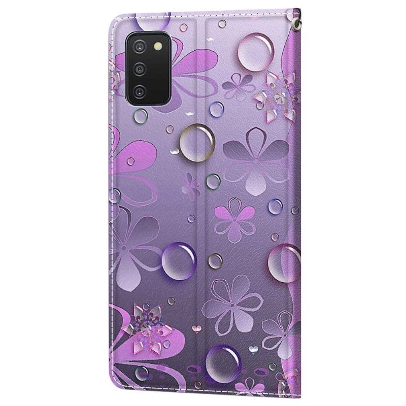 Housse Samsung Galaxy A03s Illustration fleurs violettes