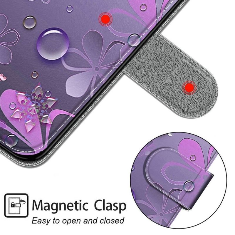 Housse Samsung Galaxy A03s Illustration fleurs violettes