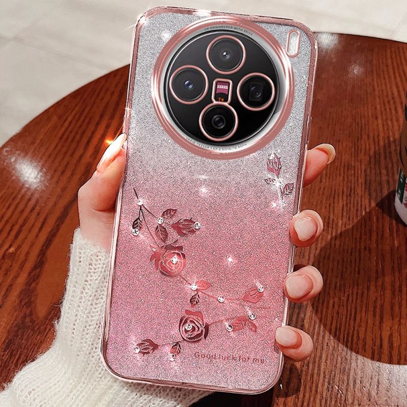 Coque Vivo X200 Fleurs et Strass Coque