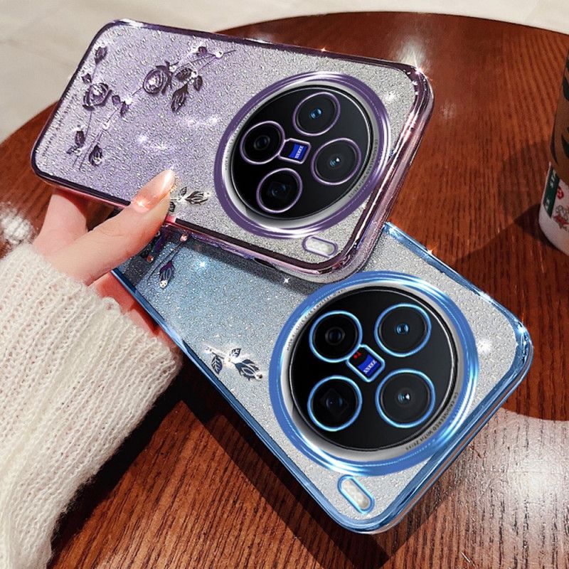 Coque Vivo X200 Fleurs et Strass Coque