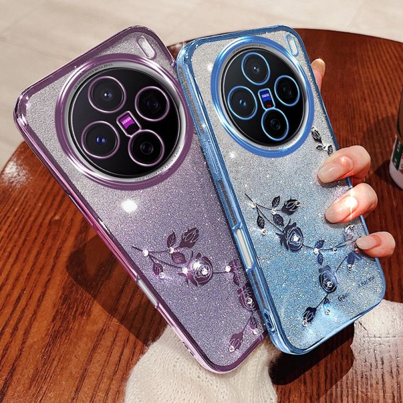 Coque Vivo X200 Fleurs et Strass Coque