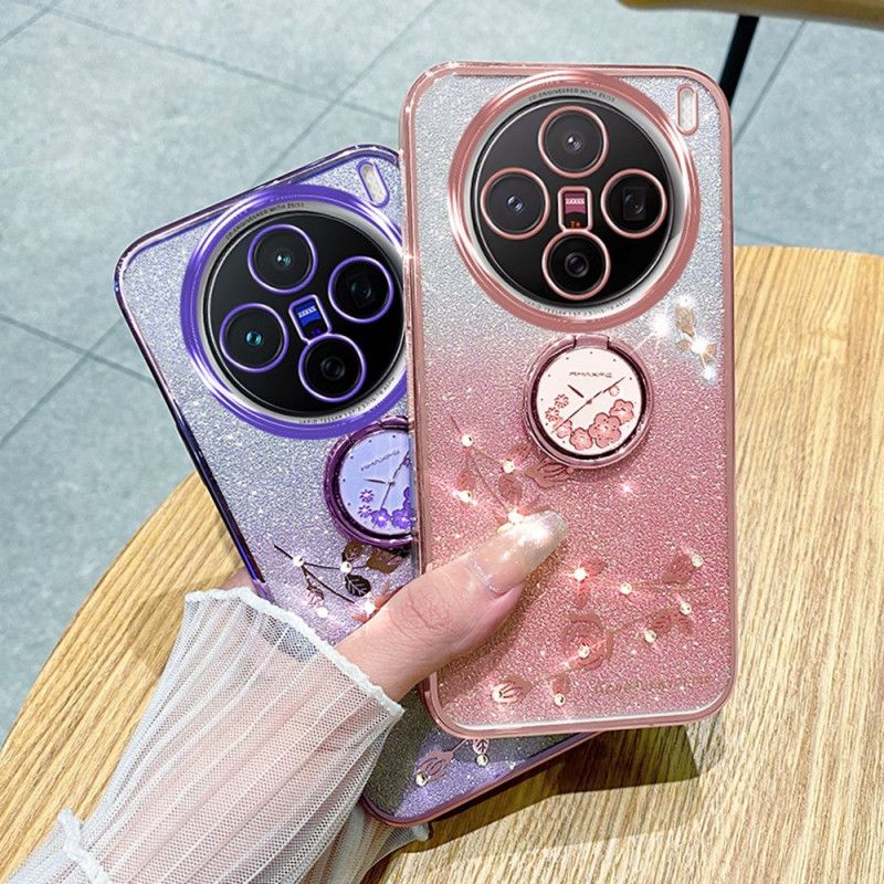 Coque Vivo X200 Support Fleurs Paillettes