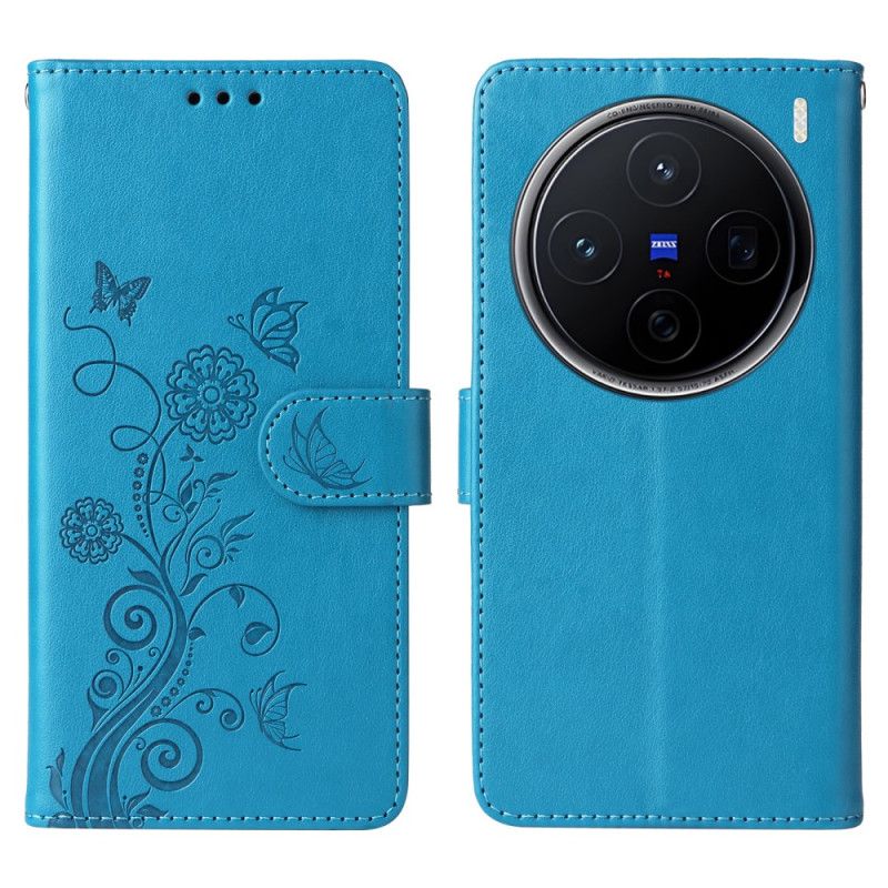 Housse Vivo X200 Motif Papillon Floral