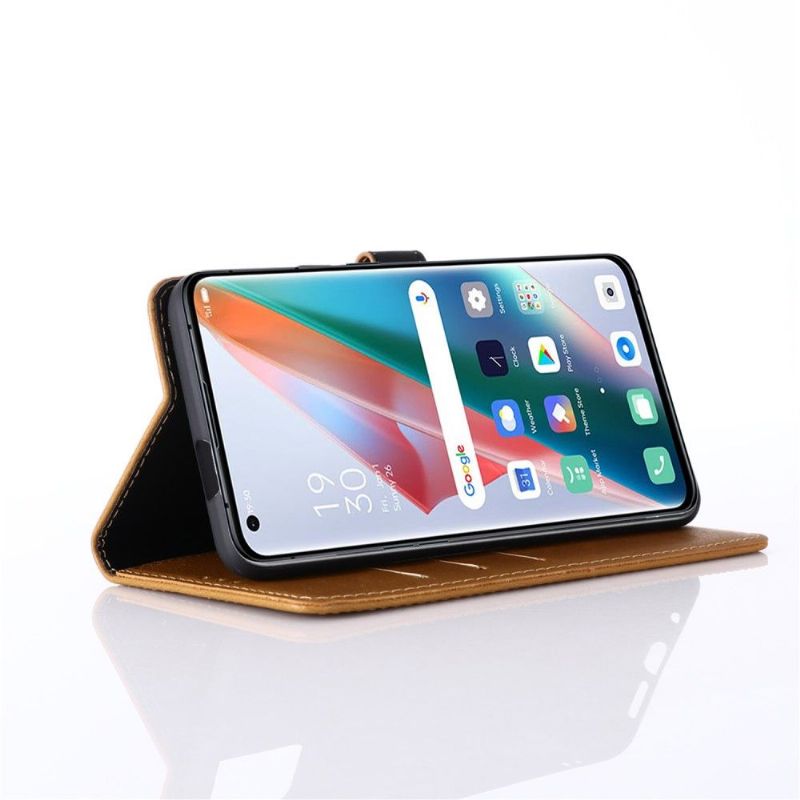 Étui Oppo Find X3 Pro folio simili cuir rétro