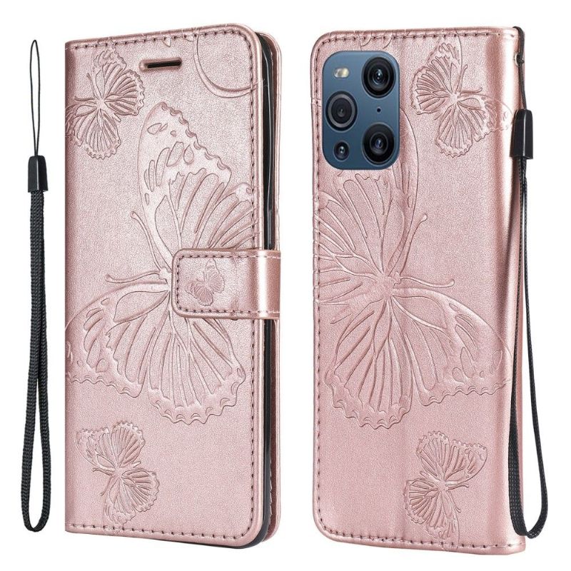Housse Oppo Find X3 Pro Papillons fonction support