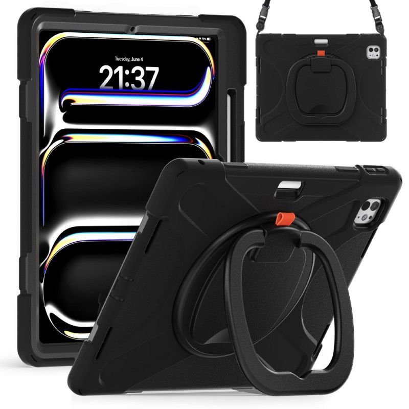 Coque iPad Pro 13 (2025) / 13 (2024) Anneau-Support et Bandoulière Réglable