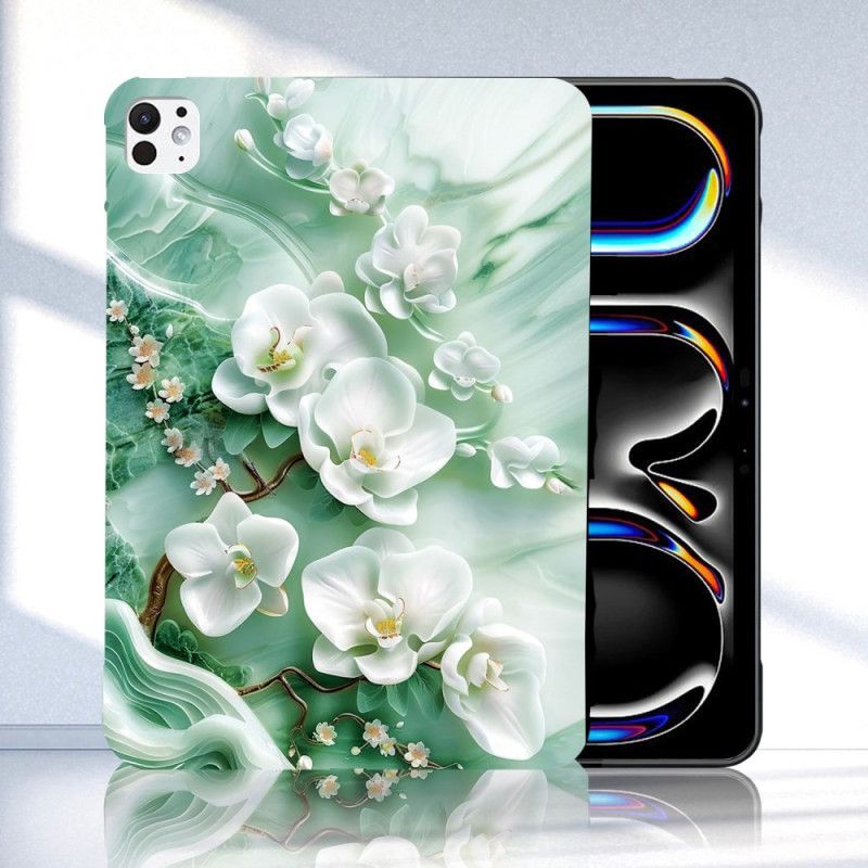 Coque iPad Pro 13 (2025) / 13 (2024) Fleurs de Jade