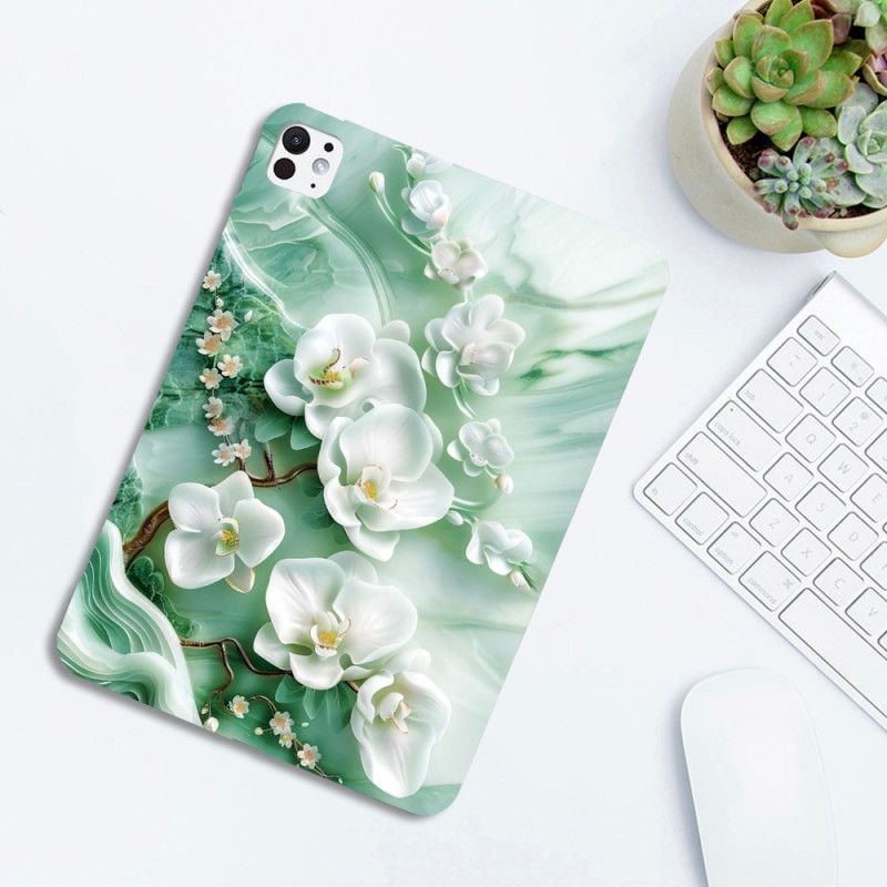 Coque iPad Pro 13 (2025) / 13 (2024) Fleurs de Jade
