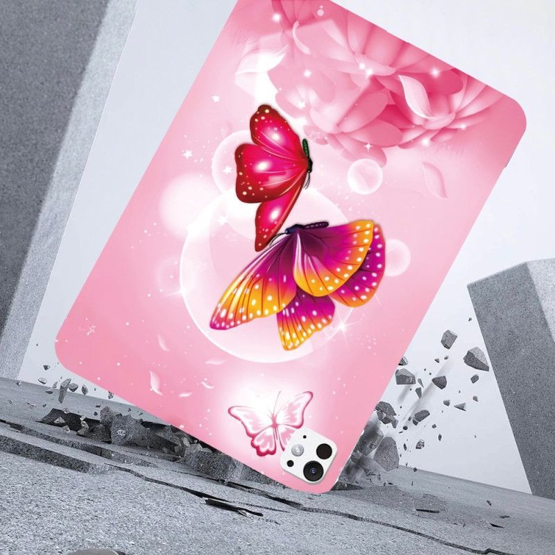 Coque iPad Pro 13 (2025) / 13 (2024) Papillons Roses