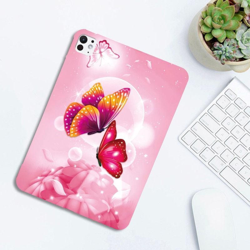 Coque iPad Pro 13 (2025) / 13 (2024) Papillons Roses