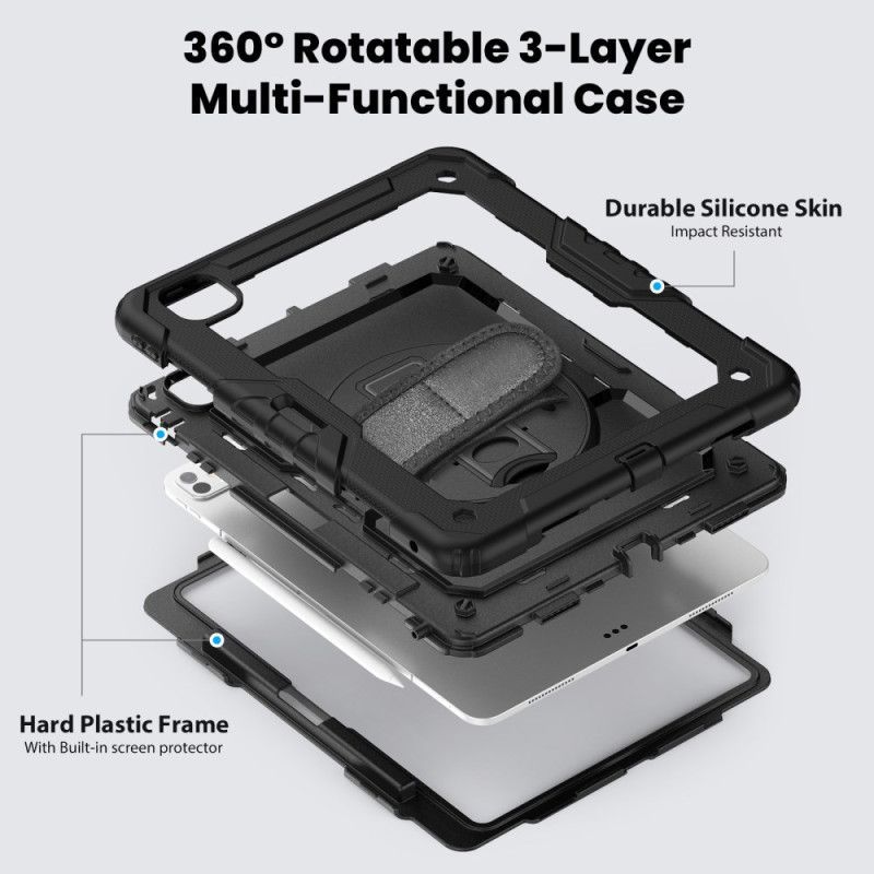 Coque iPad Pro 13 (2025) / 13 (2024) Robuste avec Film de Protection Écran et Bandoulière