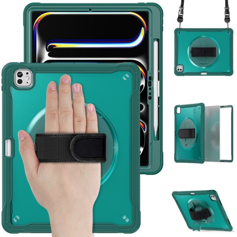 Coque iPad Pro 13 (2025) / 13 (2024) Sangle de Main, Support et Bandoulière