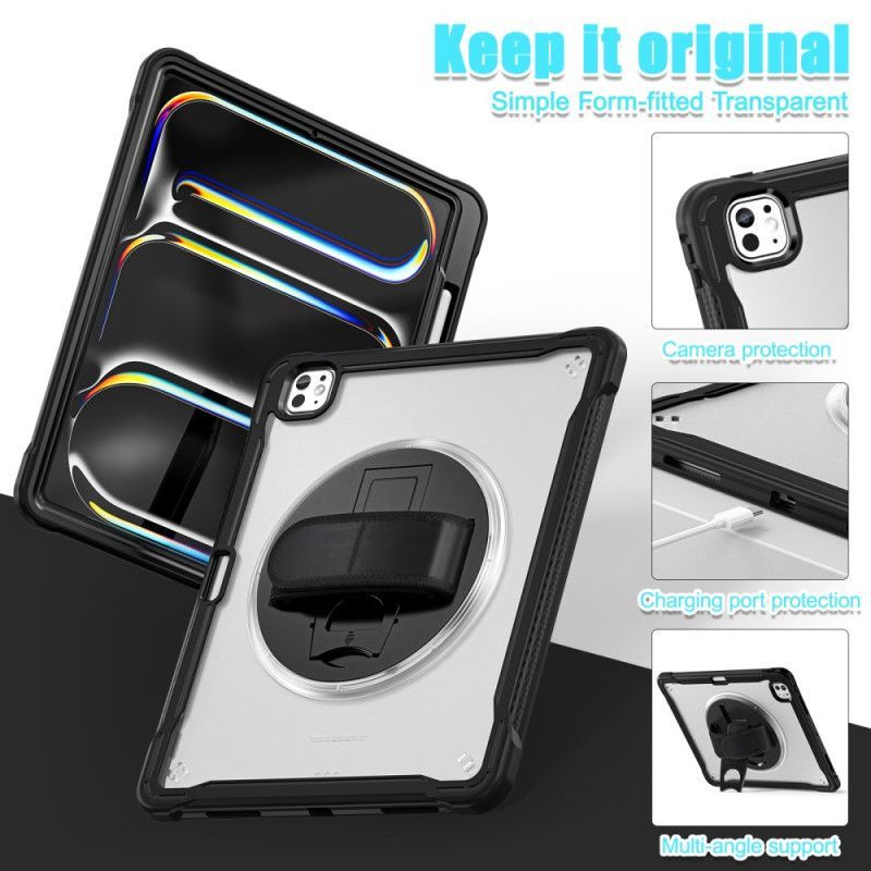 Coque iPad Pro 13 (2025) / 13 (2024) Support et Sangle de Main Rotative