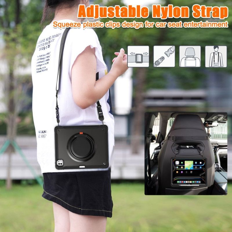 Coque iPad Pro 13 (2025) / 13 (2024) Support Rotatif et Bandoulière