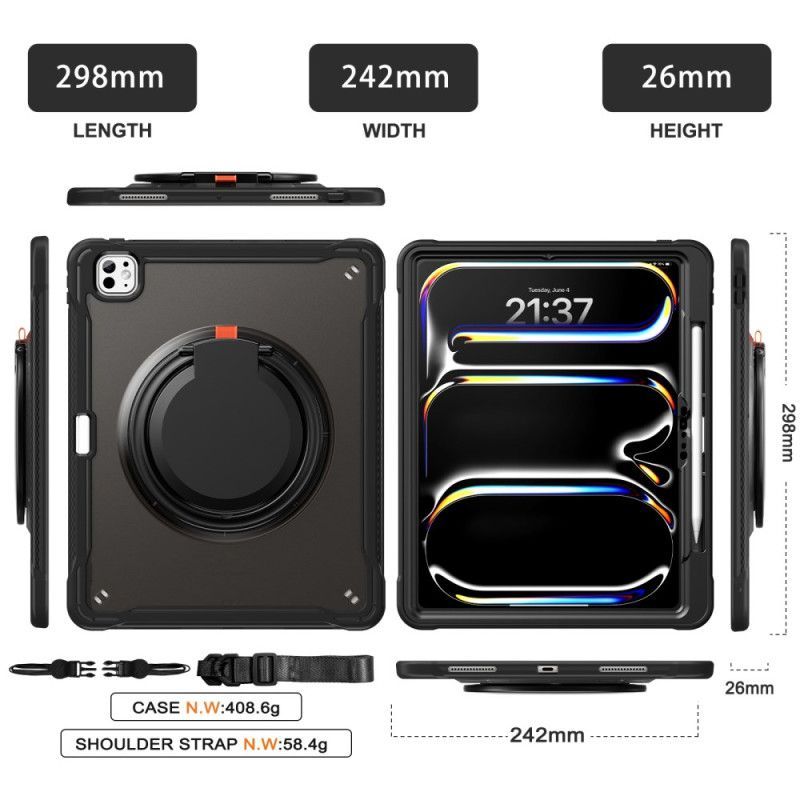 Coque iPad Pro 13 (2025) / 13 (2024) Support Rotatif et Bandoulière