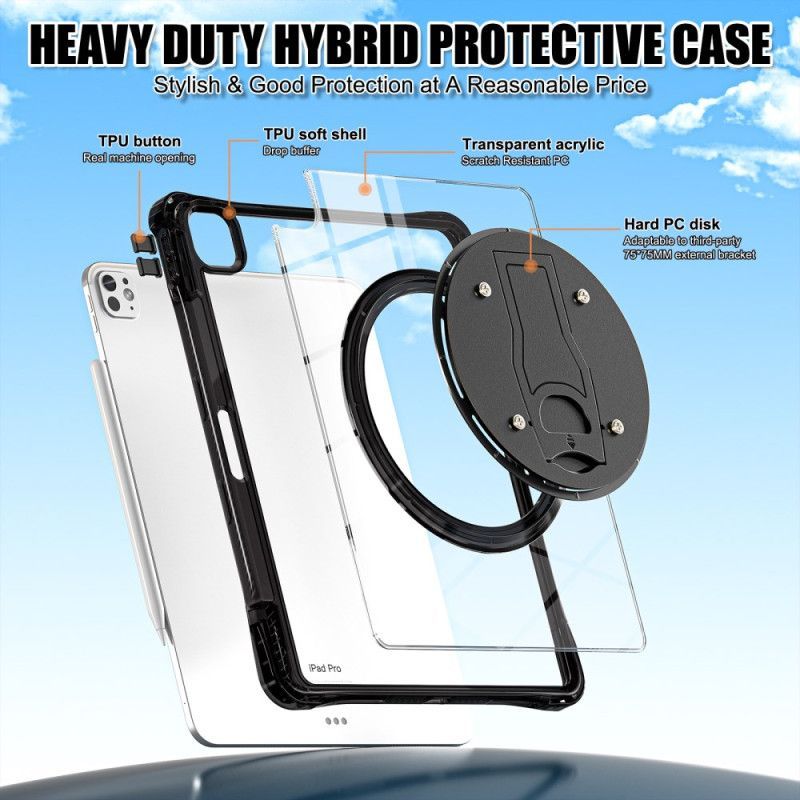 Coque iPad Pro 13 (2025) / 13 (2024) Transparente avec Support