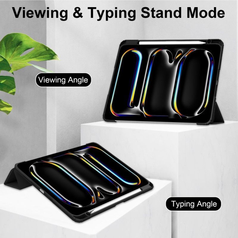 Smart Case iPad Pro 13 (2025) / 13 (2024) Simili Cuir Coque Transparente