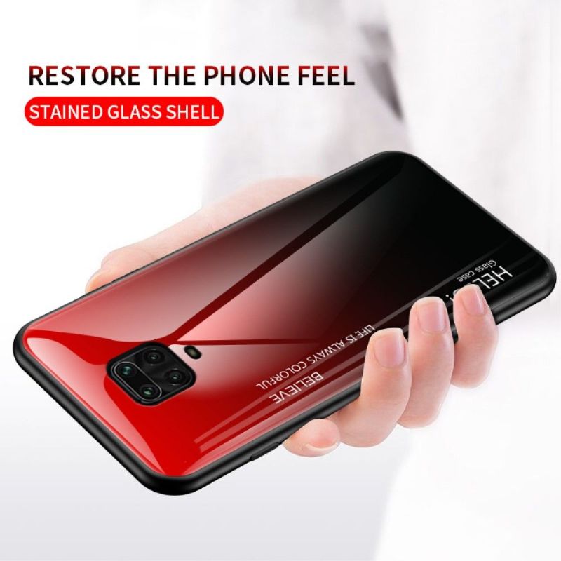 Coque Xiaomi Redmi Note 9S dos en verre dégradé de couleurs